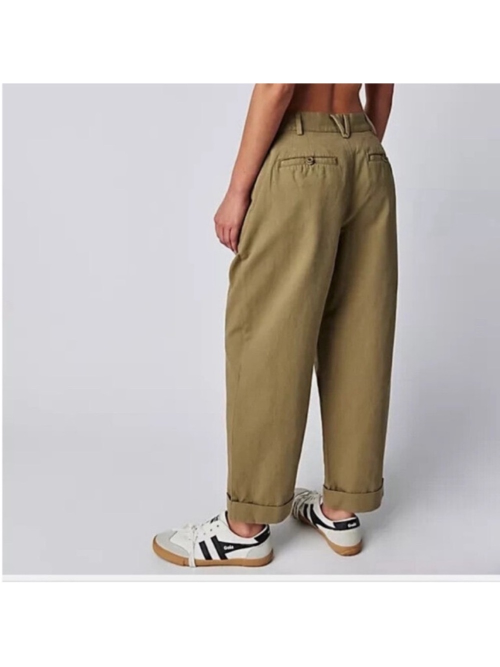 Free People 2 Pants Needed Breaking Trousers pockets 100% cotton in Willow NWT - Picture 3 of 13